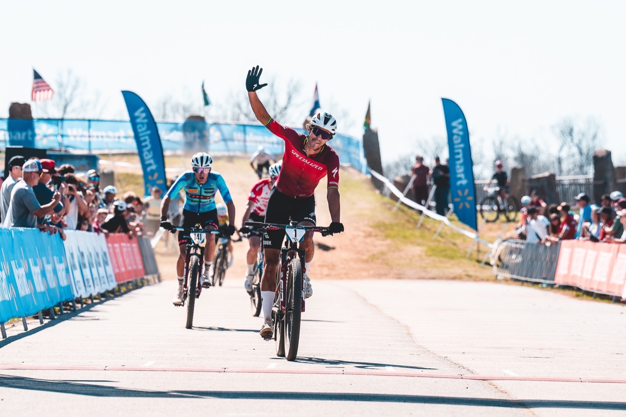 US Pro Cup elite racer celebrating at the finish
