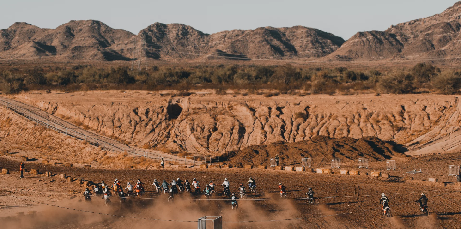 AZ Open motocross field racing through the Arizona desert